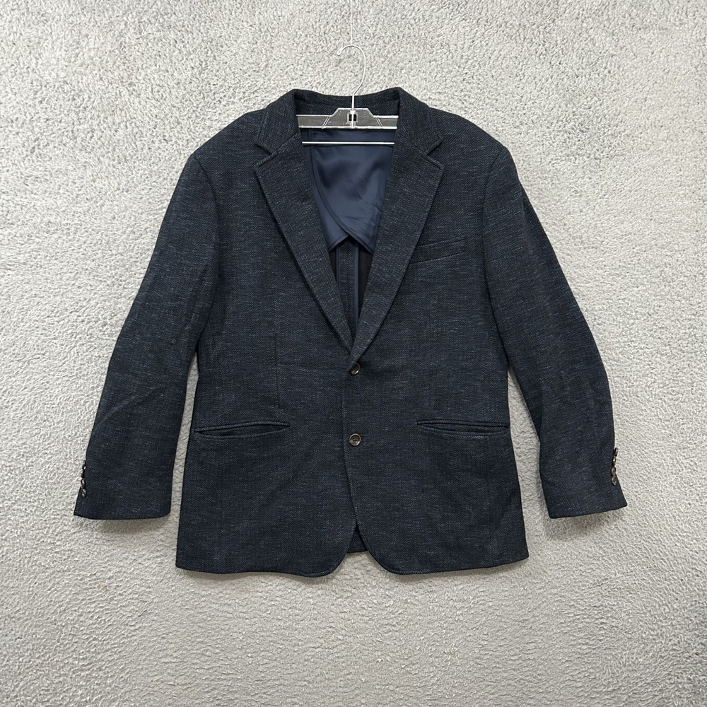 Bonobos Blazer Mens 40R‎ Blue Black Herringbone Jetsetter Knit BBZ10941D Adult